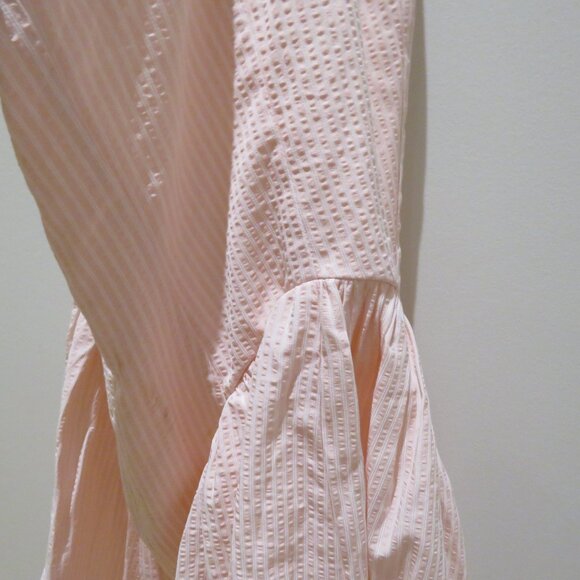 LUCY IN THE SKY Striped Crinkle Halter Dress in Pink Cocktail Pastel - Size M - Picture 12 of 15